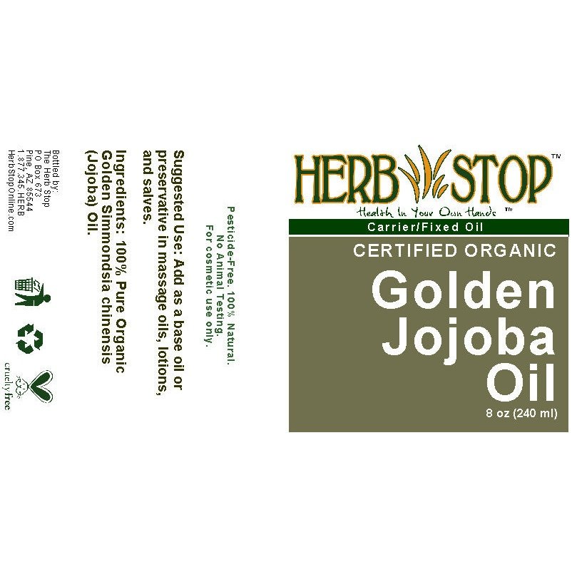 Organic Golden Jojojba Oil 8 oz Label
