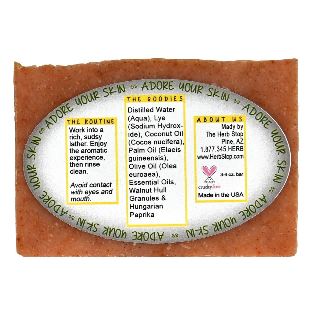 Handmade Grapefruit Cypress Scruby Soap Back