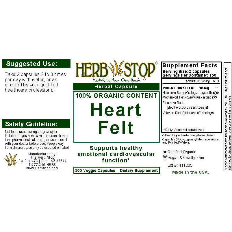 Heart Felt Capsules Label