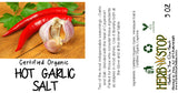 Hot Garlic Salt Label