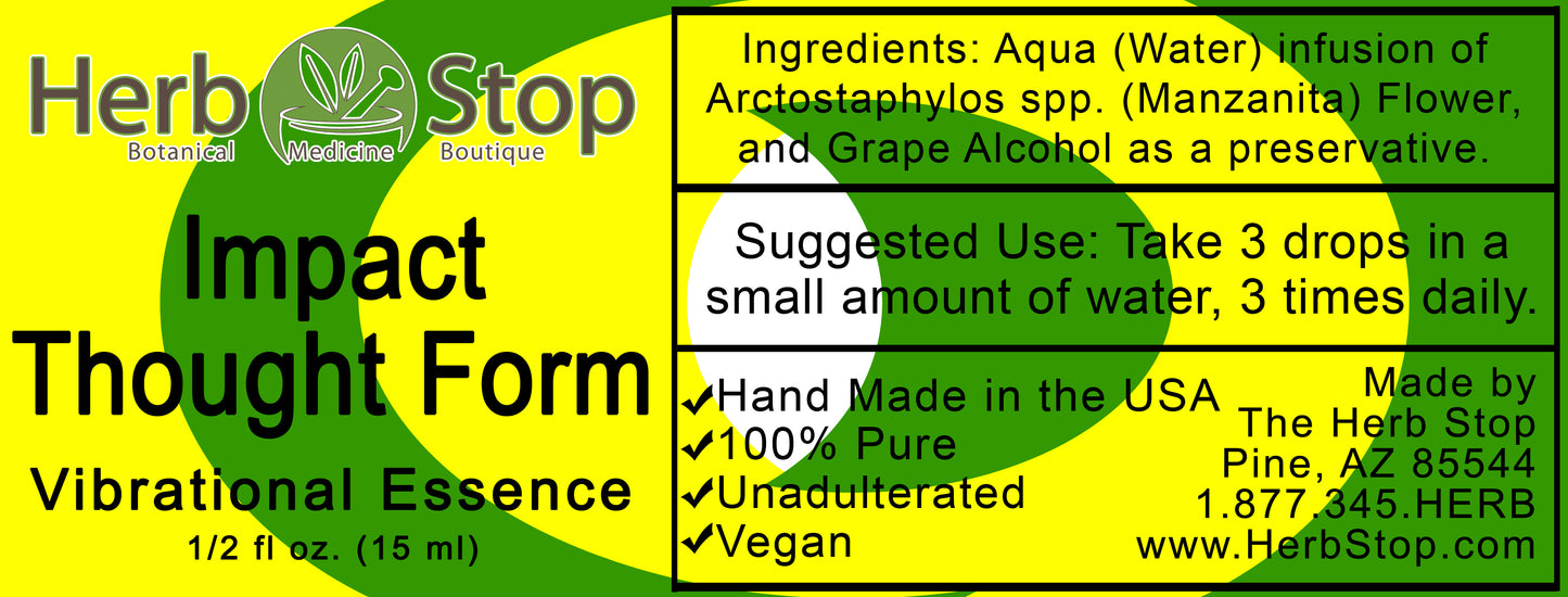 Impact Thought Form Vibrational Essence Label