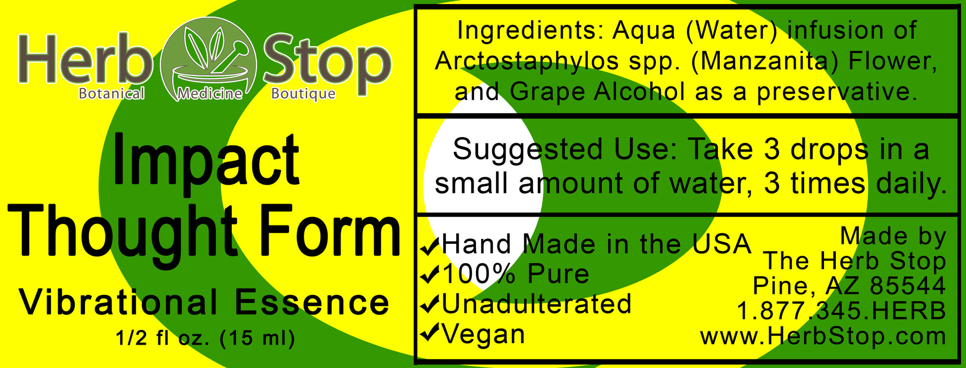 Impact Thought Form Vibrational Essence Label