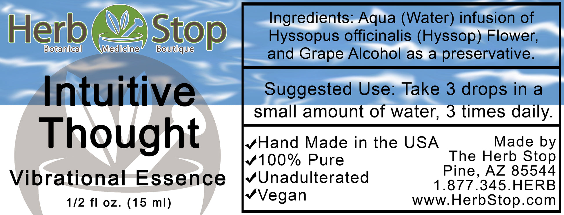 Intuitive Thought Vibrational Essence Label