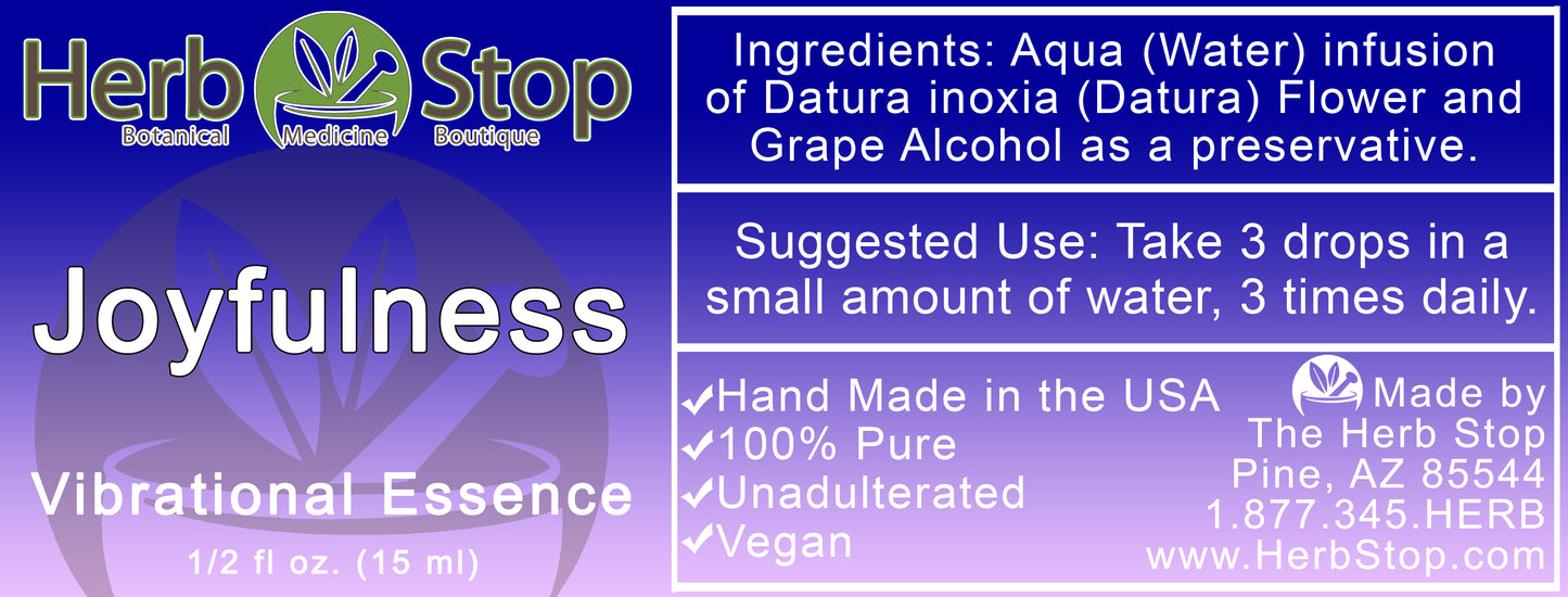Joyfulness Vibrational Essence Label