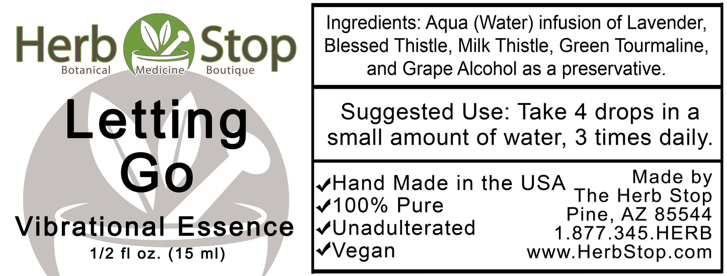 Letting Go Vibrational Essence Label