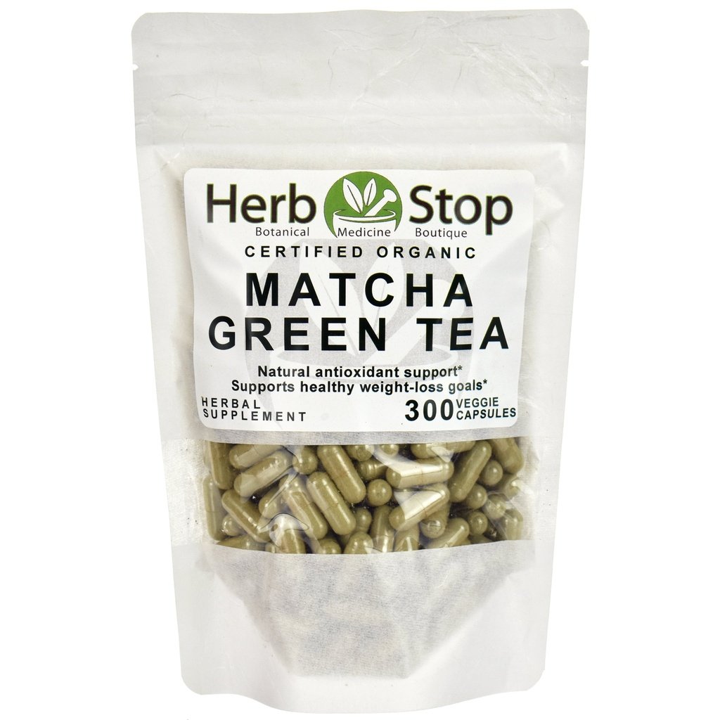 Organic Matcha Green Tea Capsules Bulk Bag