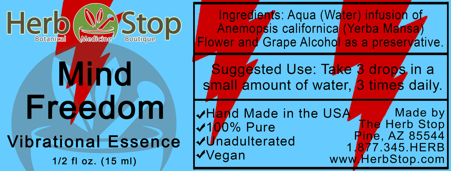 Mind Freedom Vibrational Essence Label