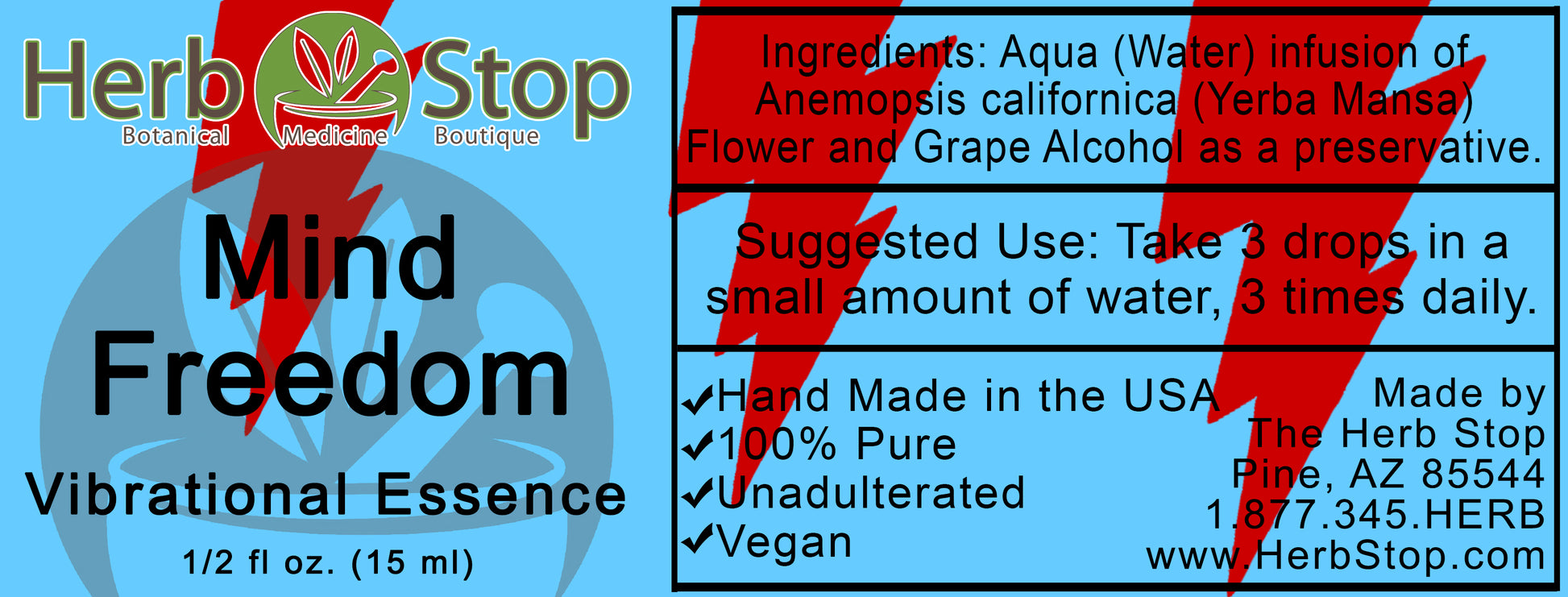 Mind Freedom Vibrational Essence Label