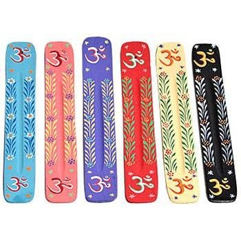 Om Colored Wood Incense Ash Catchers