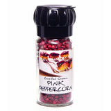 Pink Peppercorns with Grinder - Glass Spice Jar with Grinder Lid