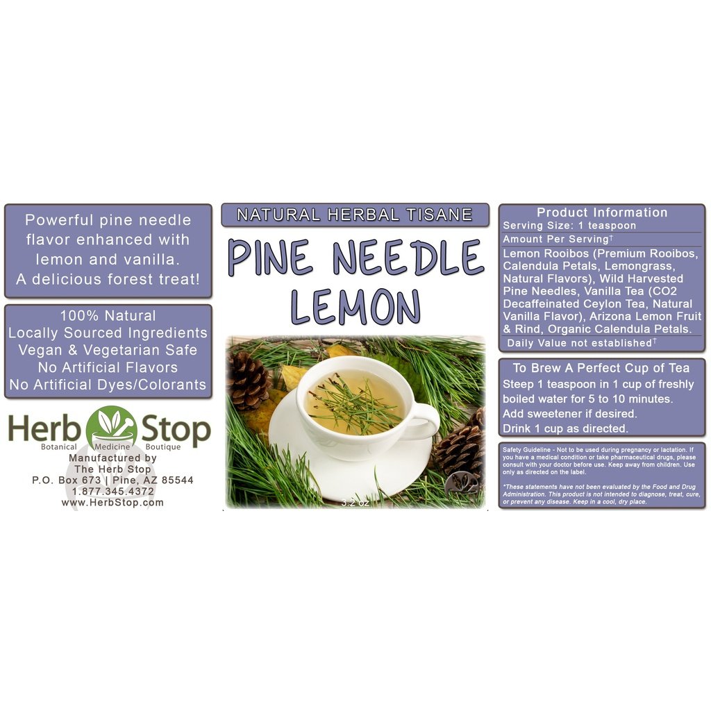 Pine Needle Lemon Herbal Tea Label