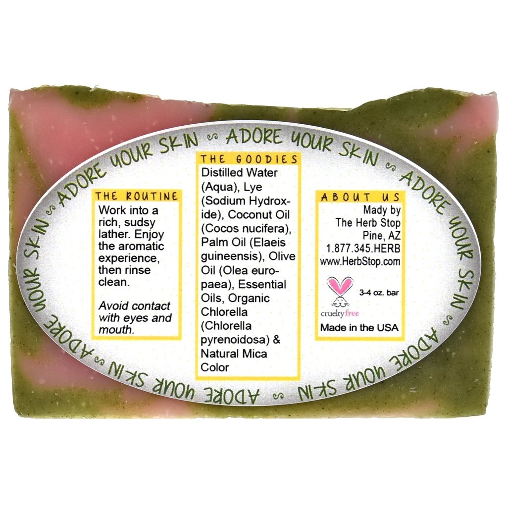 Pine Strawberry Handmade Soap Bar Back