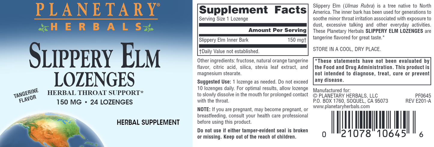 Slippery Elm Lozenges Planetary Herbals
