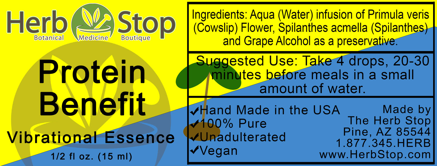 Protein Benefit Vibrational Essence Label