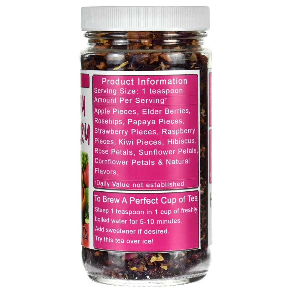 Raspberry Strawberry Herb & Fruit Loose Leaf Tea Jar Right Side