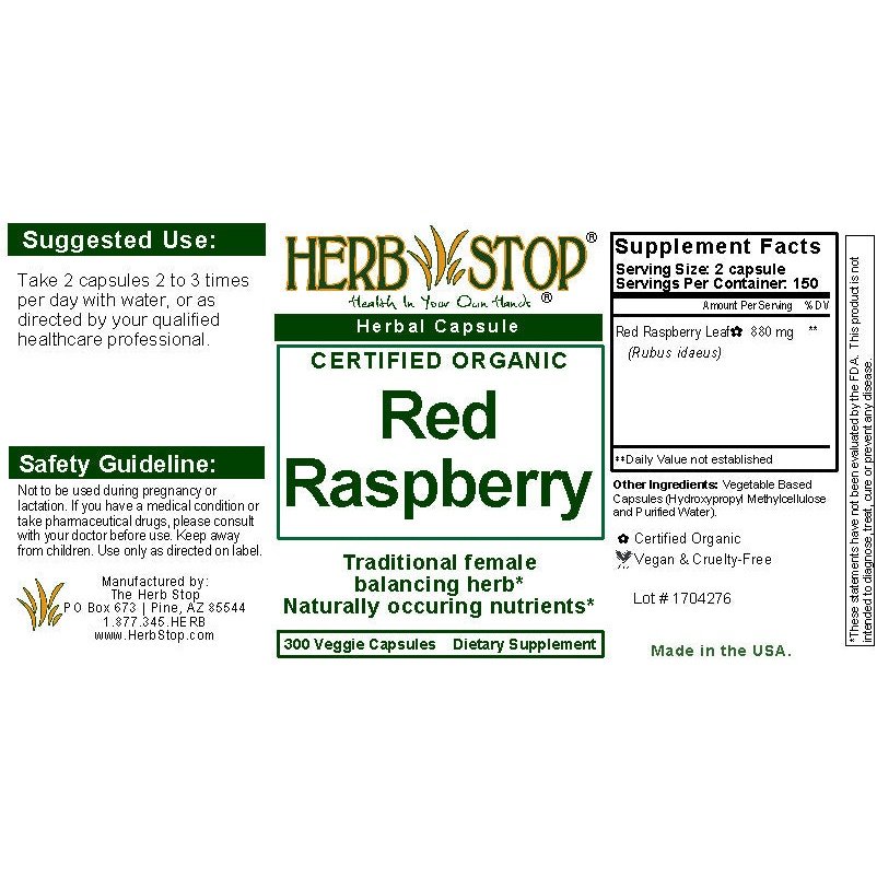 Red Raspberry Capsules Label