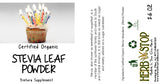 Organic Stevia Leaf Powder Label