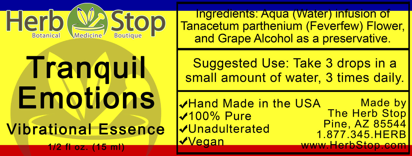 Tranquil Emotions Vibrational Essence Label