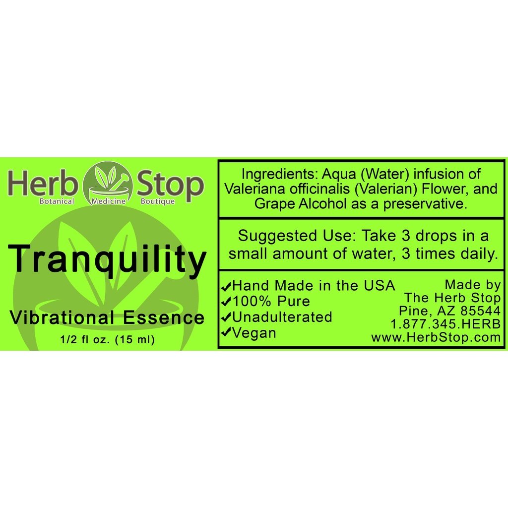 Tranquility Vibrational Essence Label