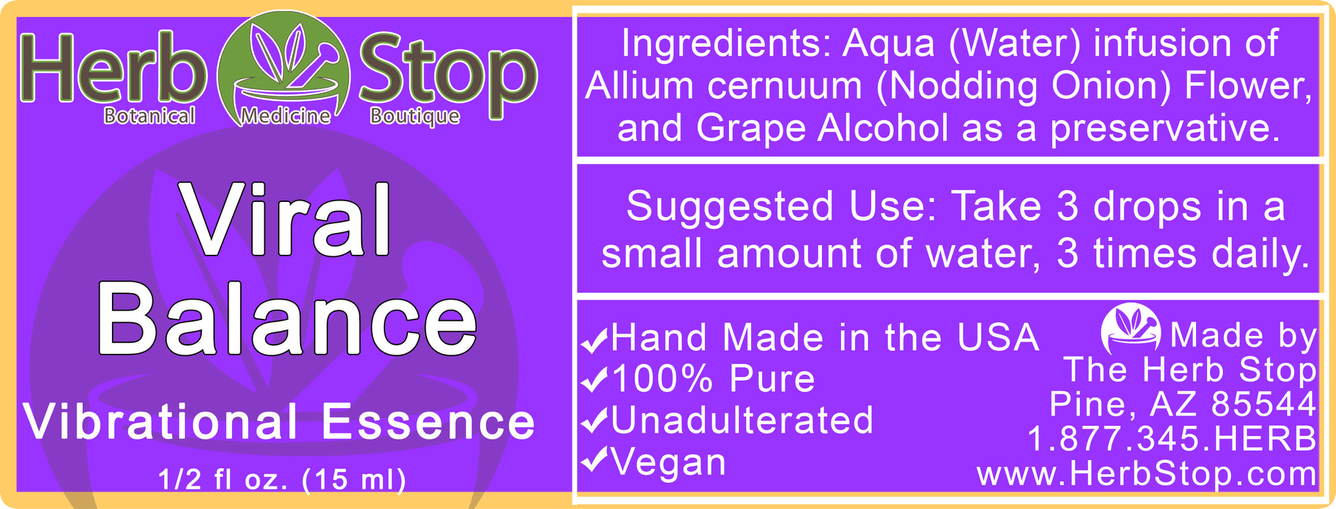 Viral Balance Vibrational Essence Label