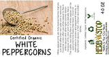 White Peppercorns Label