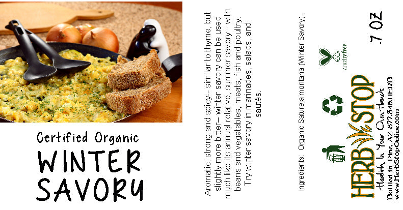 Organic Winter Savory Label