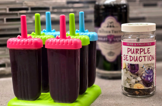 Purple Seduction Tea Popsicles with Violet Liquor 