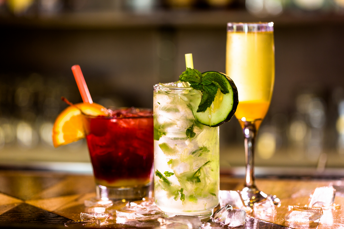 Refreshing herbal cortisol mocktails to support cortisol balance and reduce stress, featuring natural ingredients and vibrant colors