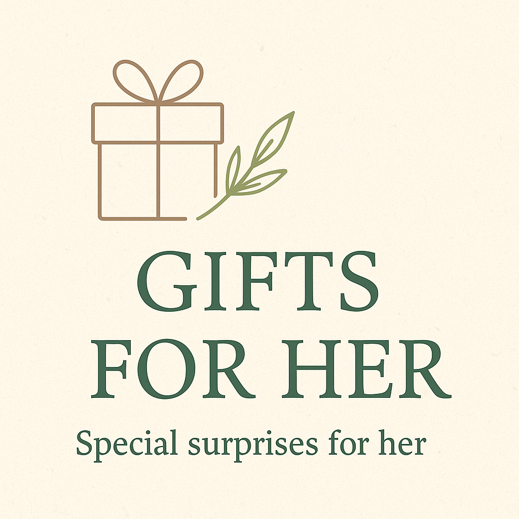 Gifts for Her with a present line drawing