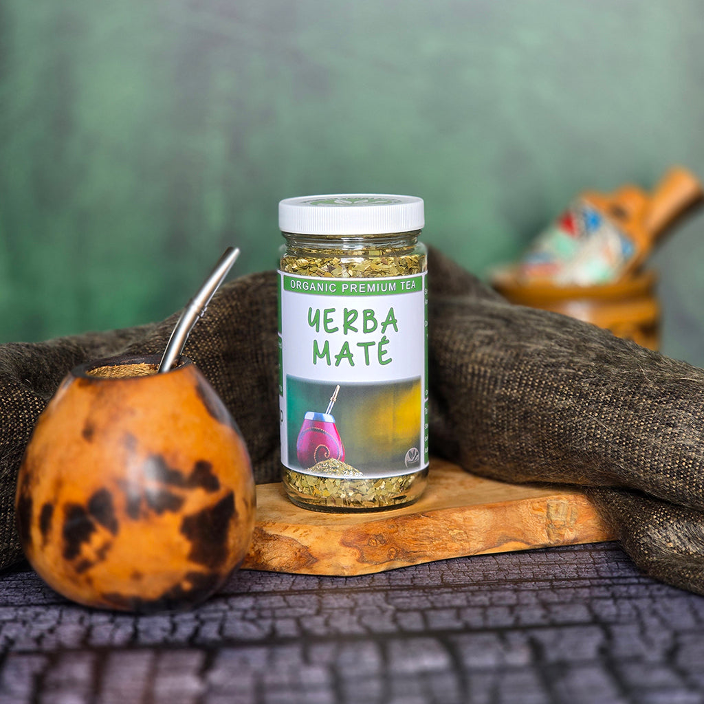 Yerba Mate Loose Leaf Tea with a gourd and bombilla