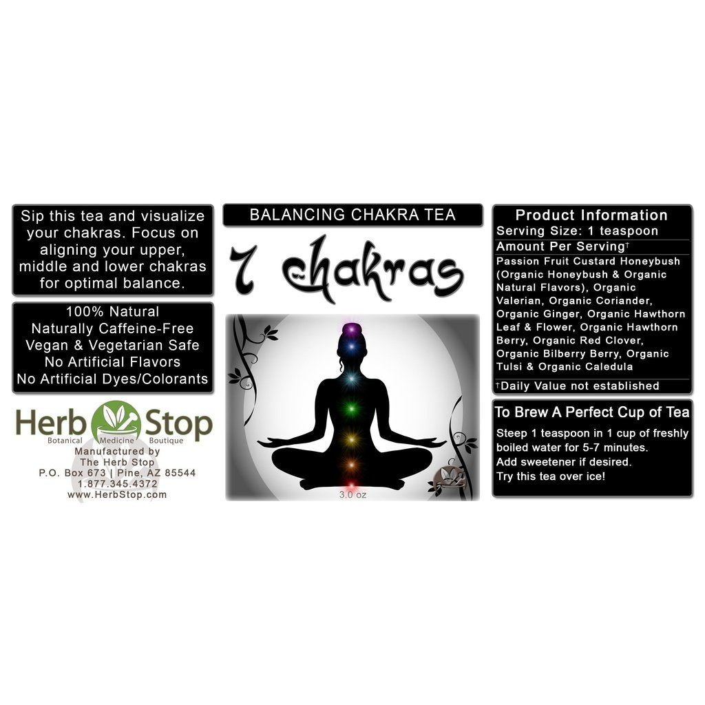 7 Chakras Loose Leaf Herbal Tea Label