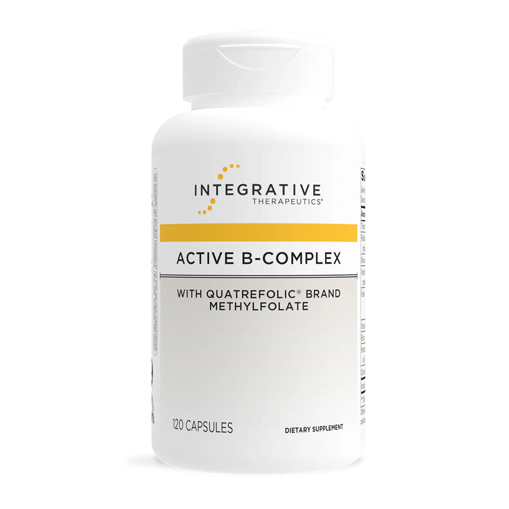 Supplement package labeled 'Active B-Complex' by Integrative Therapeutics on a white background