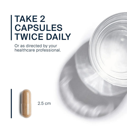 Suggested use of Adrenal Support with a capsule and glass of water