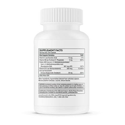 Supplement bottle with label on a white background