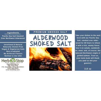 Alderwood Smoked Salt Label