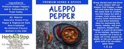 Aleppo Pepper Spice Label