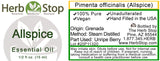 Allspice Essential Oil Label