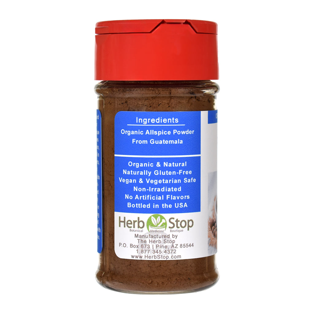 Allspice Powder spice jar on a white background