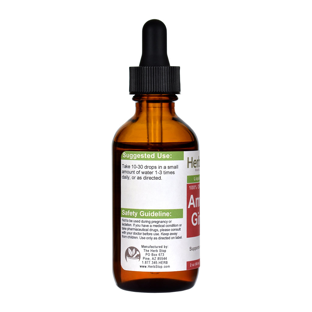Organic American Ginseng Liquid Extract 2 oz Bottle - Left
