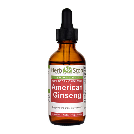 Organic American Ginseng Liquid Extract 2 oz Bottle