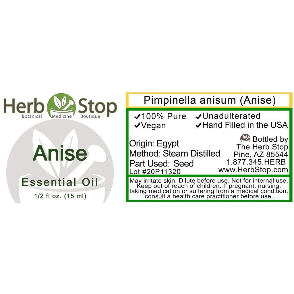 Anise Essential Oil Label