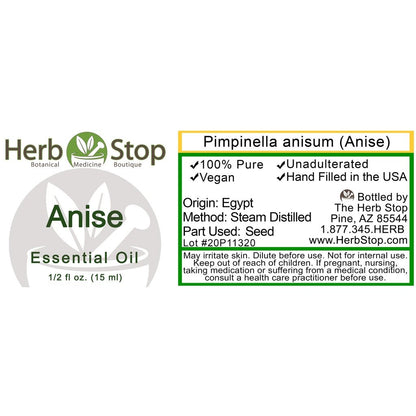 Anise Essential Oil Label