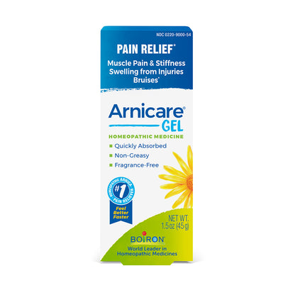 Arnicare Gel packaging for pain relief on a white background