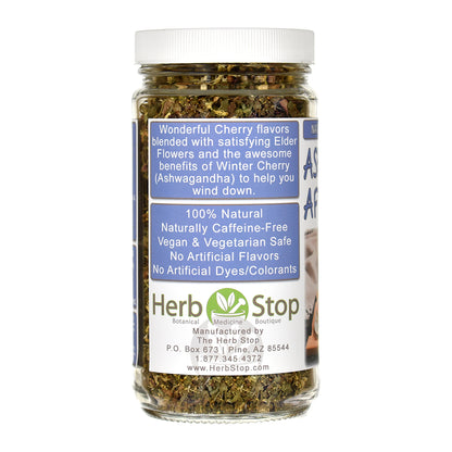 Jar of Ashwagandha After Hours Tea with label on a white background