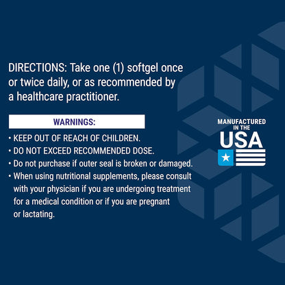 Life Extension Astaxanthin supplement label with directions and warnings on a blue background