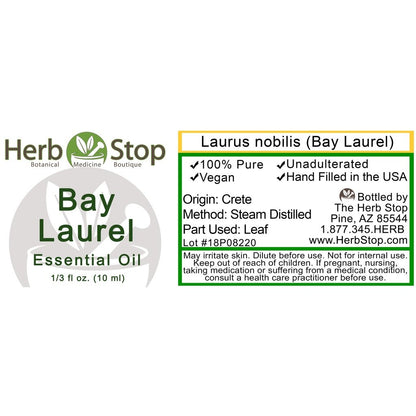 Bay Laurel Essential Oil Label
