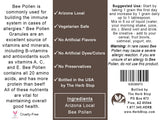 Bee Pollen Arizona Label - Back