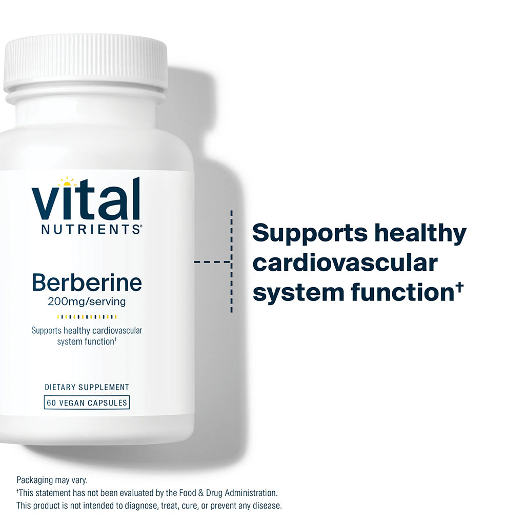 Vital Nutrients Berberine supplement bottle on a white background