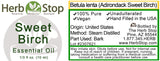 Sweet Birch Essential Oil Label