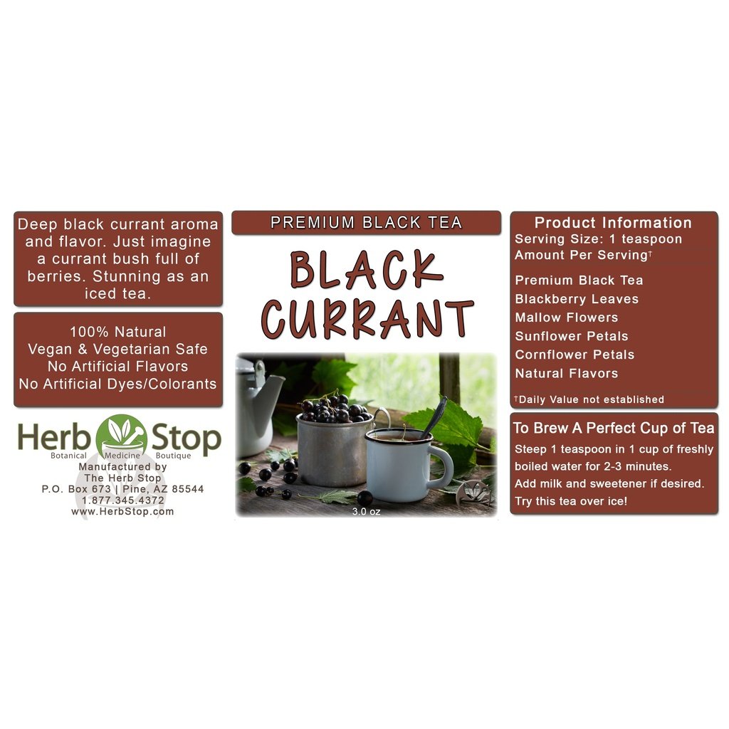 Black Currant Loose Leaf Black Tea Label